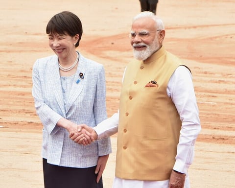 Japanese PM Sanae Takaichi and India PM Narendra Modi at 16th India-Japan Annual Summit in New Delhi