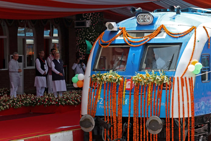 India's NaMo Green Rail hydrogen-powered train at Jind station in Haryana