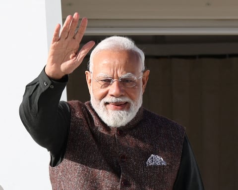 PM Narendra Modi and New Zealand PM Christopher Luxon at the signing of India-New Zealand Strategic Partnership in Auckland