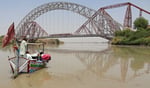 People on the Indus River near Lansdowne Bridge Sukkur Sindh Pakistan