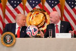 FIFA President Gianni Infantino stands with Donald Trump at the White House