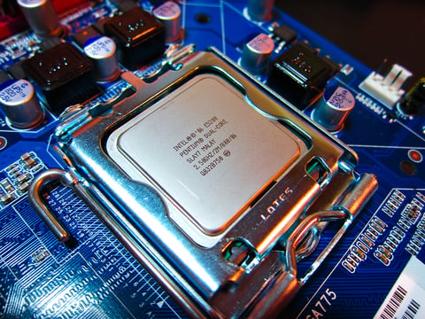 Intel processor chip representing Q2 2026 AI datacenter segment revenue growth of 59 percent