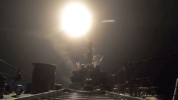 US military munition launch during strikes on Iran targeting Khuzestan province infrastructure July 2026