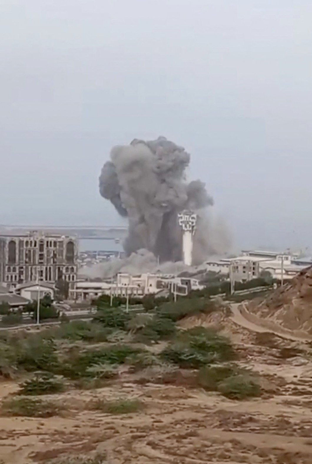 Smoke rises over Chabahar, Iran, following US airstrikes in the ongoing Iran-US military conflict