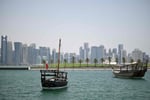 Missile interceptions light up the sky over Doha Qatar as Iran fires missiles at four Gulf states on July 12 2026