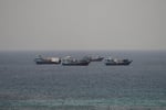 Vessels transit the Strait of Hormuz as seen from Musandam Oman July 2026