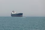 Tankers transiting the Strait of Hormuz near Bandar Abbas Iran as Iranian crude oil exports recover following US sanctions waiver