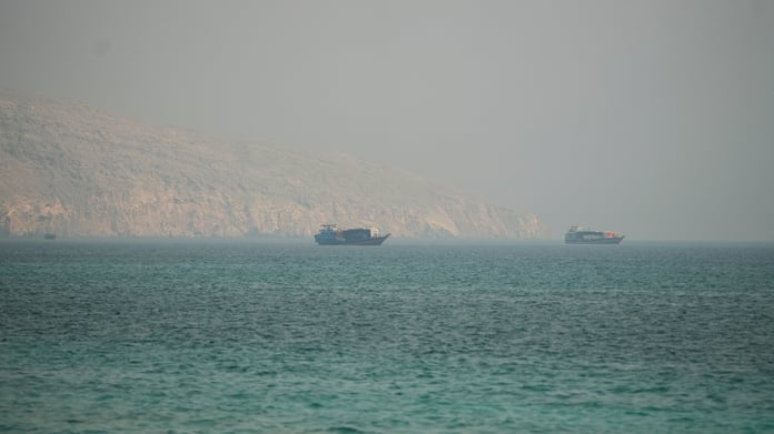 Vessels transiting the Strait of Hormuz from Musandam Oman on July 9 2026 as Iran IRGC moves to formally close the waterway