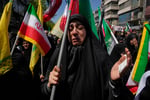 Iranian mourners gather in Tehran at the forty-day ceremony marking the killing of Supreme Leader Ali Khamenei, April 9, 2026