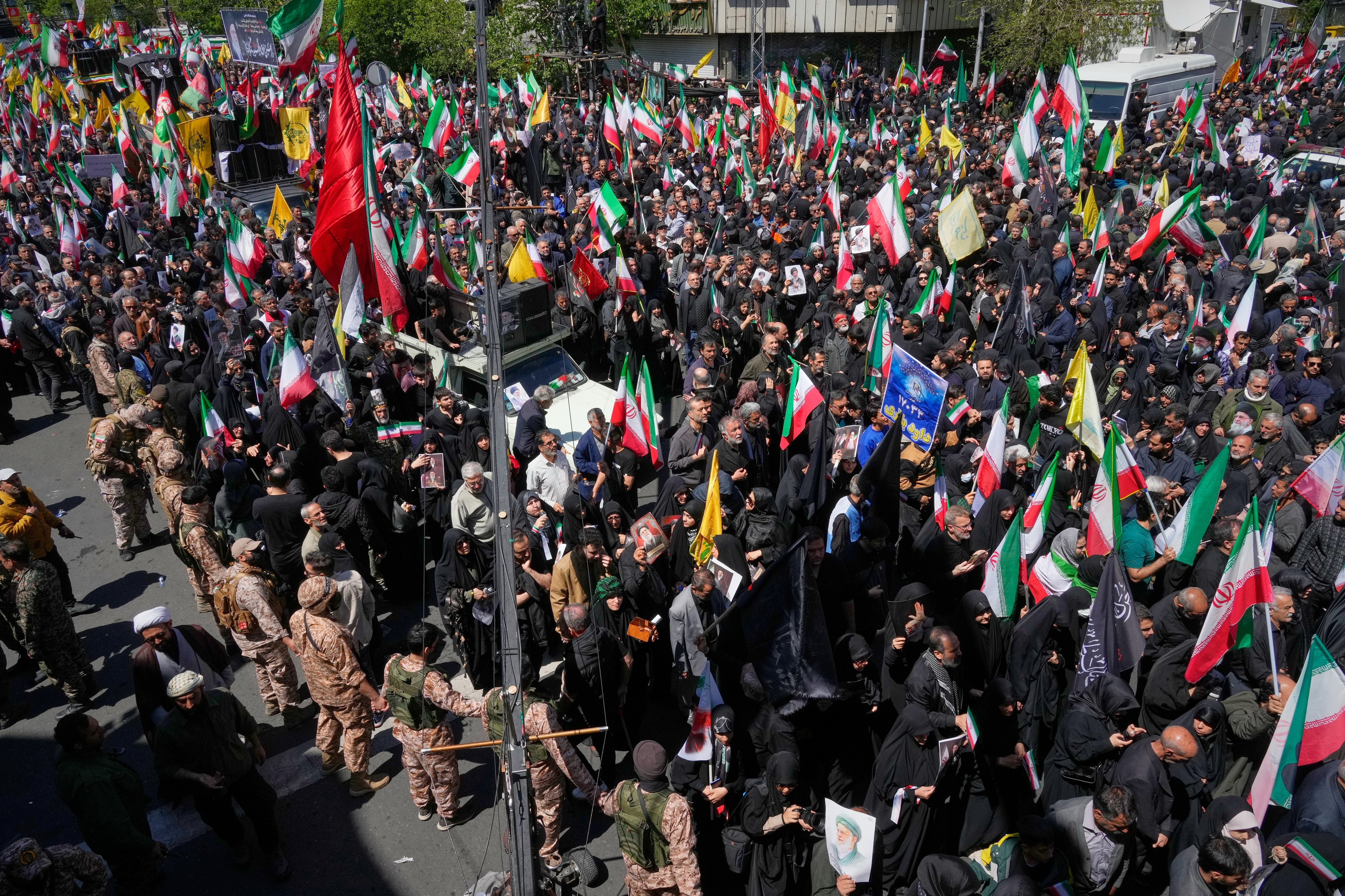 Crowds fill Tehran streets during 40-day mourning ceremony for Supreme Leader Ali Khamenei, April 9, 2026
