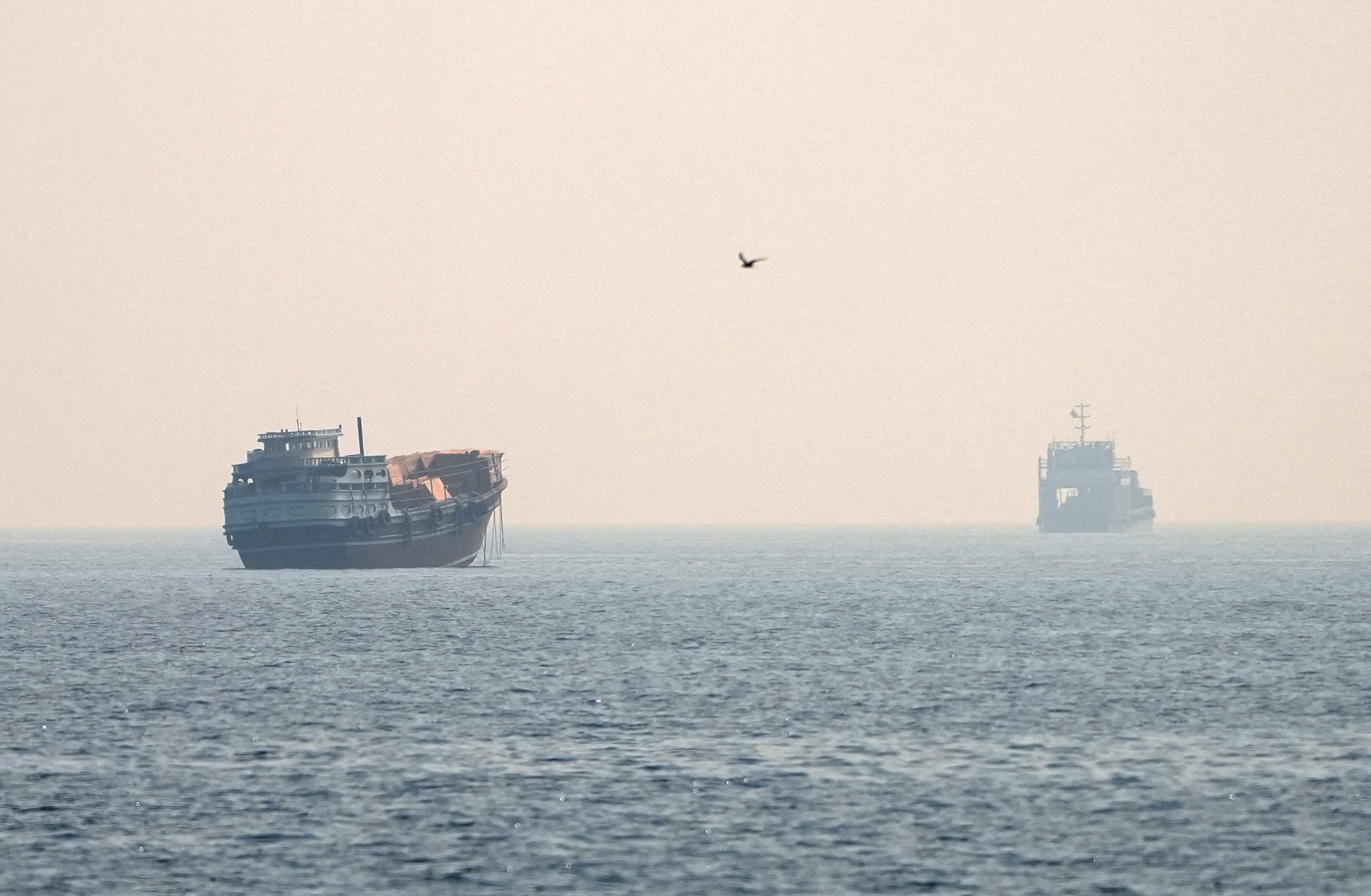 Tankers in Strait of Hormuz near Musandam Oman as US-Iran military strikes intensify July 9 2026