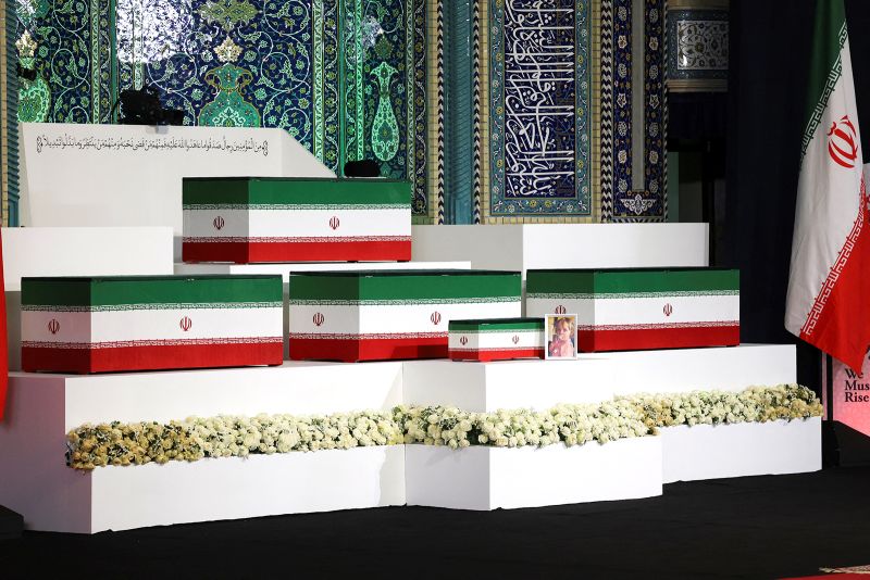 Tehran streets during Khamenei state funeral as Medvedev meets Pezeshkian July 2026
