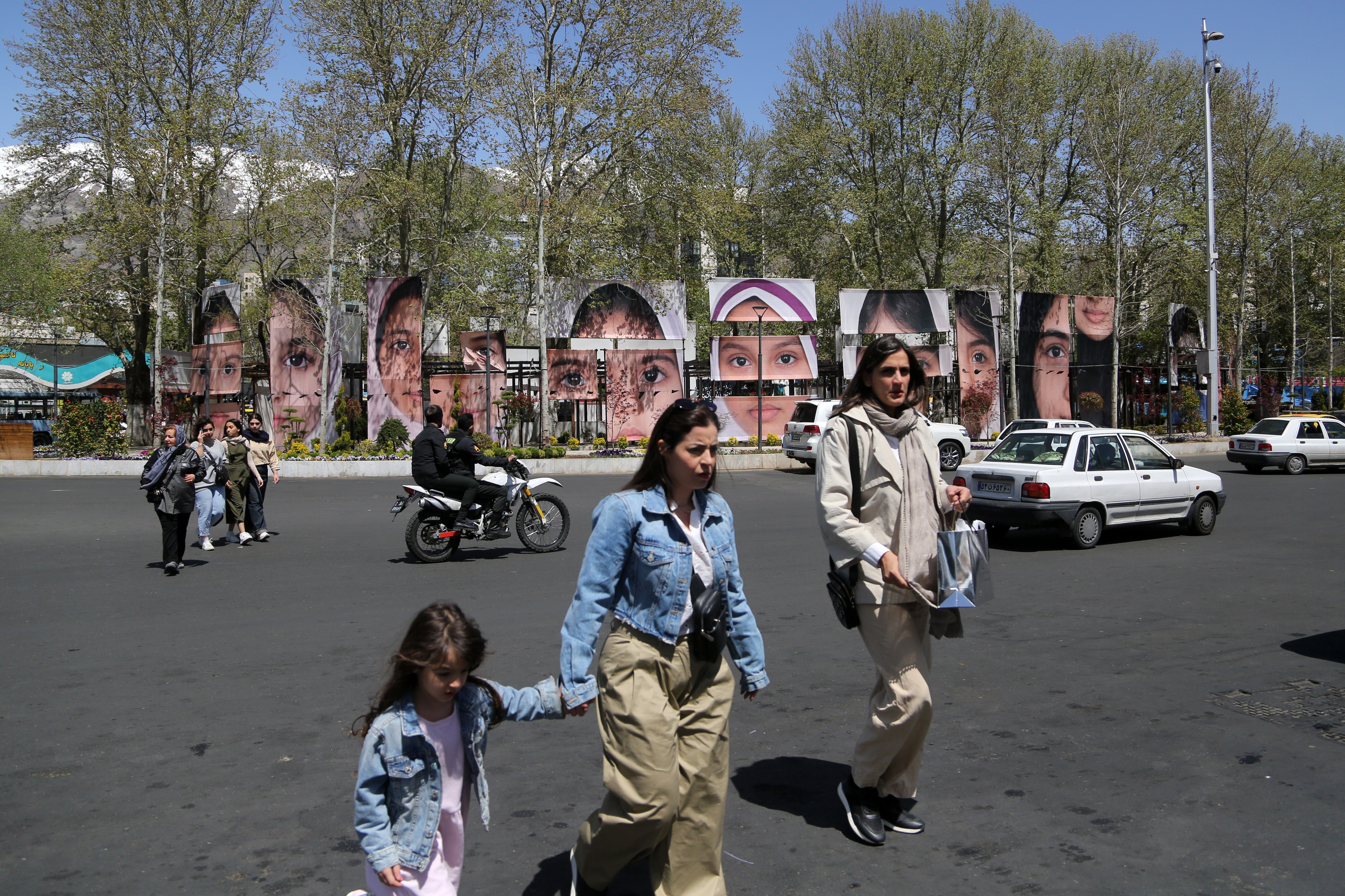 Eyes of Minab exhibition in Tajrish Square Tehran honouring children killed in Minab attack April 2026