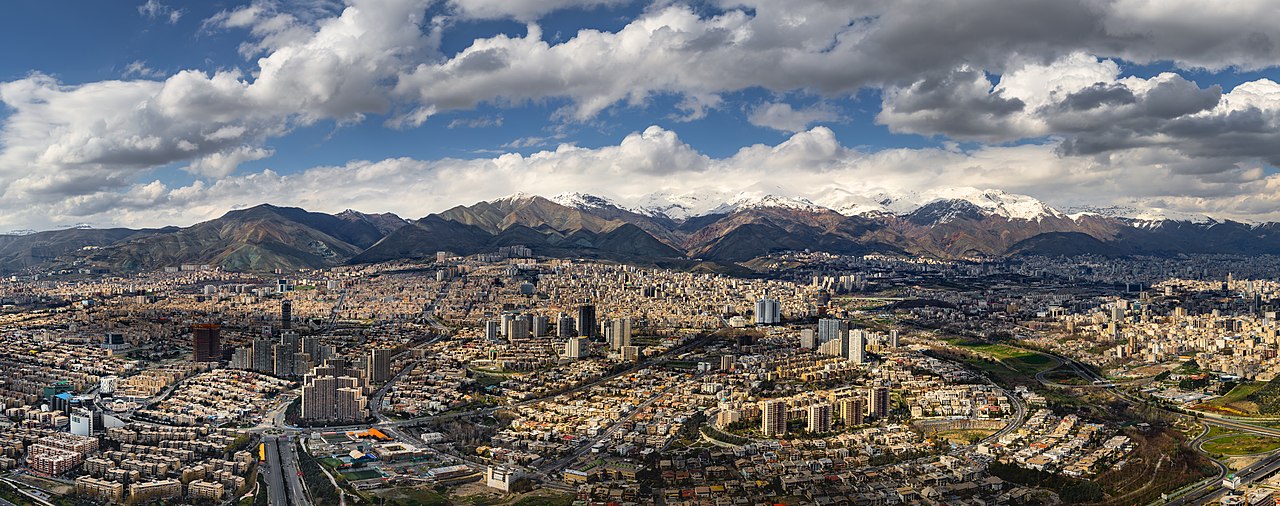 Northern Tehran residential neighbourhoods with Alborz mountains in background