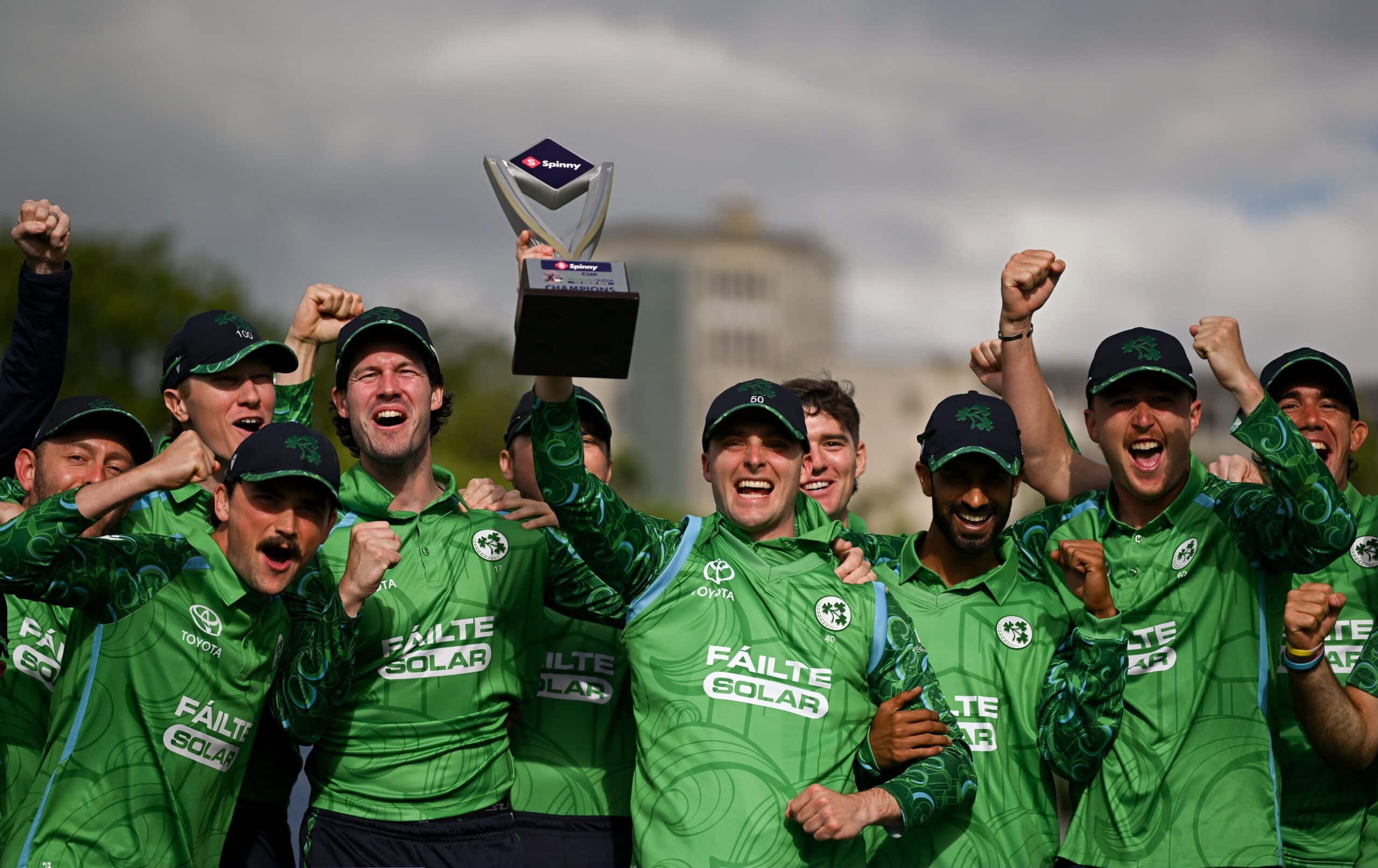 Ireland players during T20I match against India at Civil Service Cricket Club Stormont Belfast