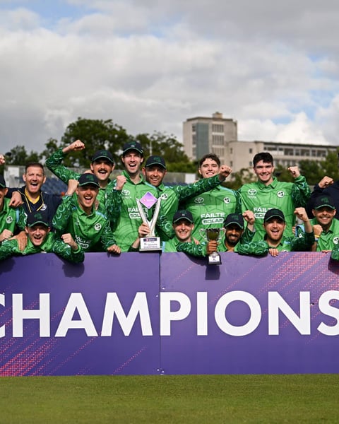 Ireland cricket team celebrates historic 2-0 T20I series win over India at Belfast Stormont 2026