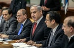 Netanyahu cabinet meeting 2013, when Israel began systematic tracking of international NGOs over BDS support