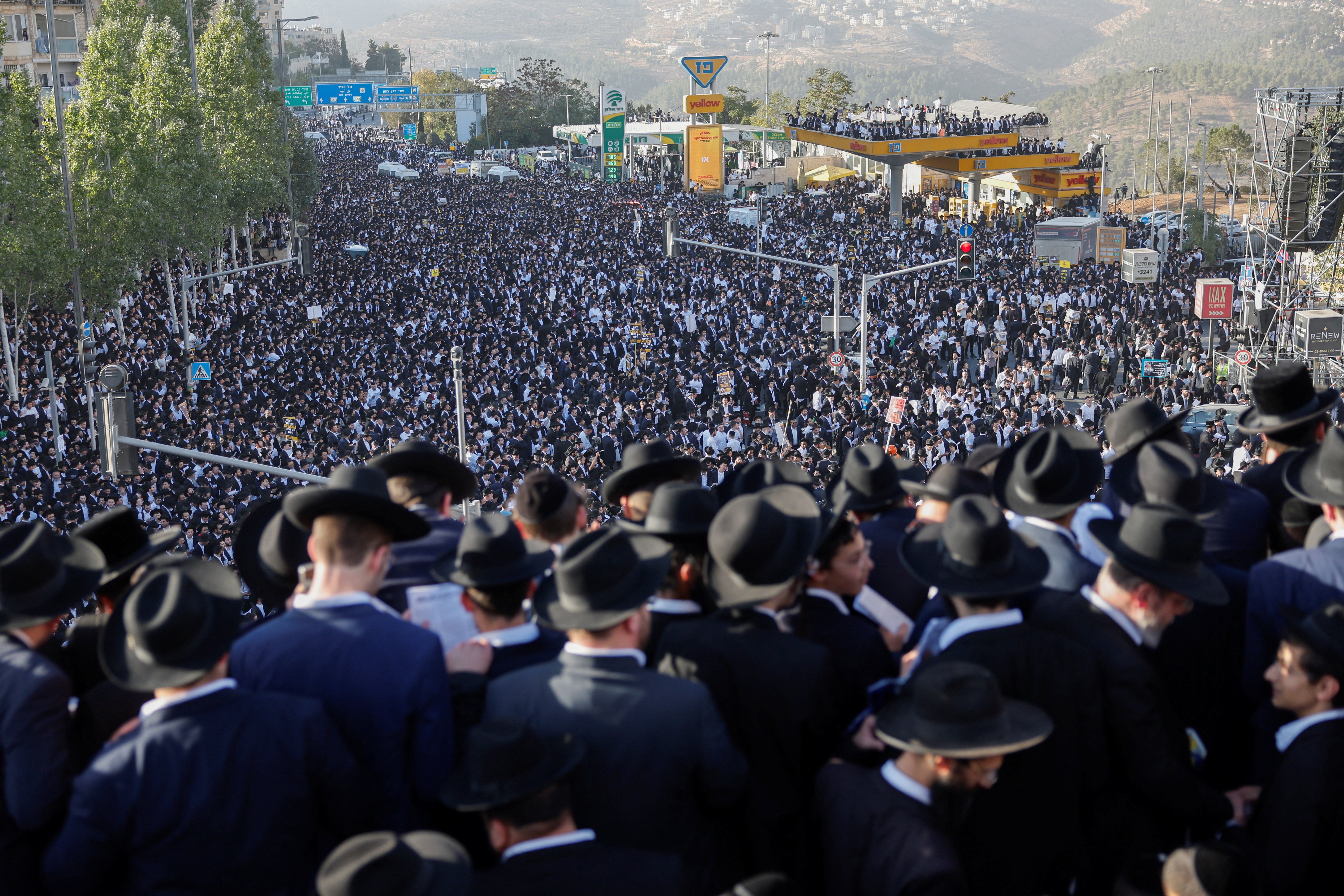 Ultra-Orthodox Jewish men protest against IDF conscription in Israel ahead of October 2026 elections