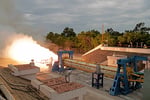Static ground test of ISRO's SOLVE rocket motor at Satish Dhawan Space Centre, Sriharikota