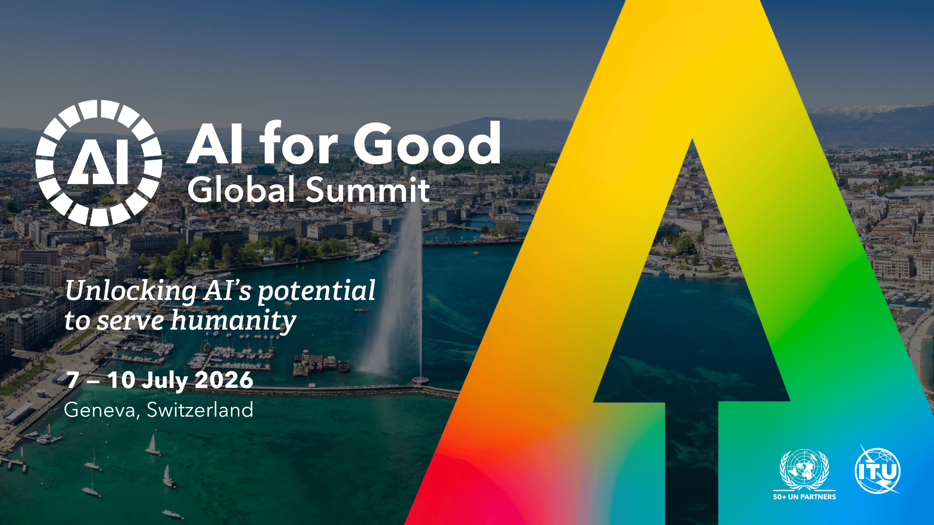 ITU AI for Good Global Summit 2026 banner showing UN and ITU branding for Geneva summit