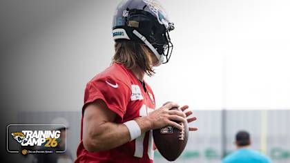 Jacksonville Jaguars players at Day 1 training camp 2026 Travis Hunter return