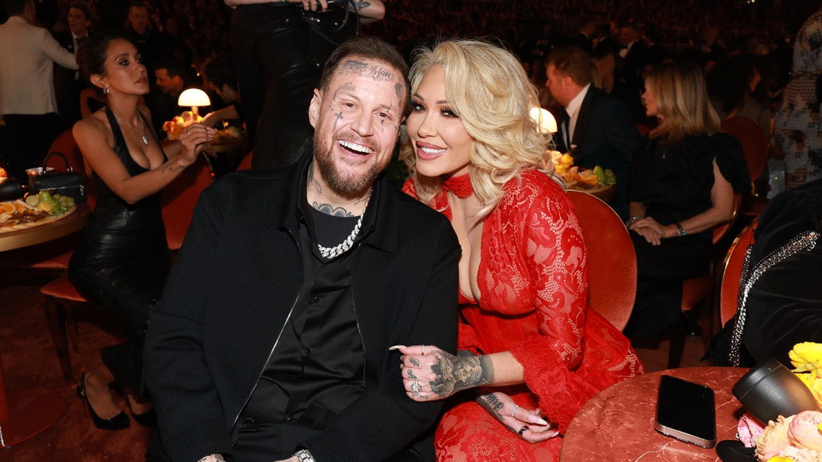 Jelly Roll and Bunnie Xo together at the Grammy Awards ceremony