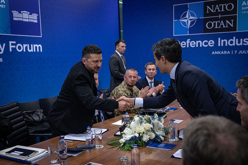 Dutch Prime Minister Rob Jetten and Ukrainian President Volodymyr Zelenskyy at NATO summit 2026