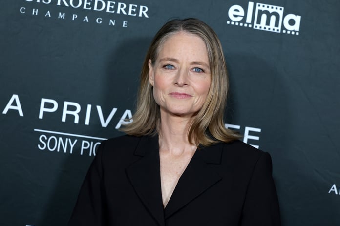 Jodie Foster at the A Private Life premiere at the DGA Theater Complex in Los Angeles, October 2025
