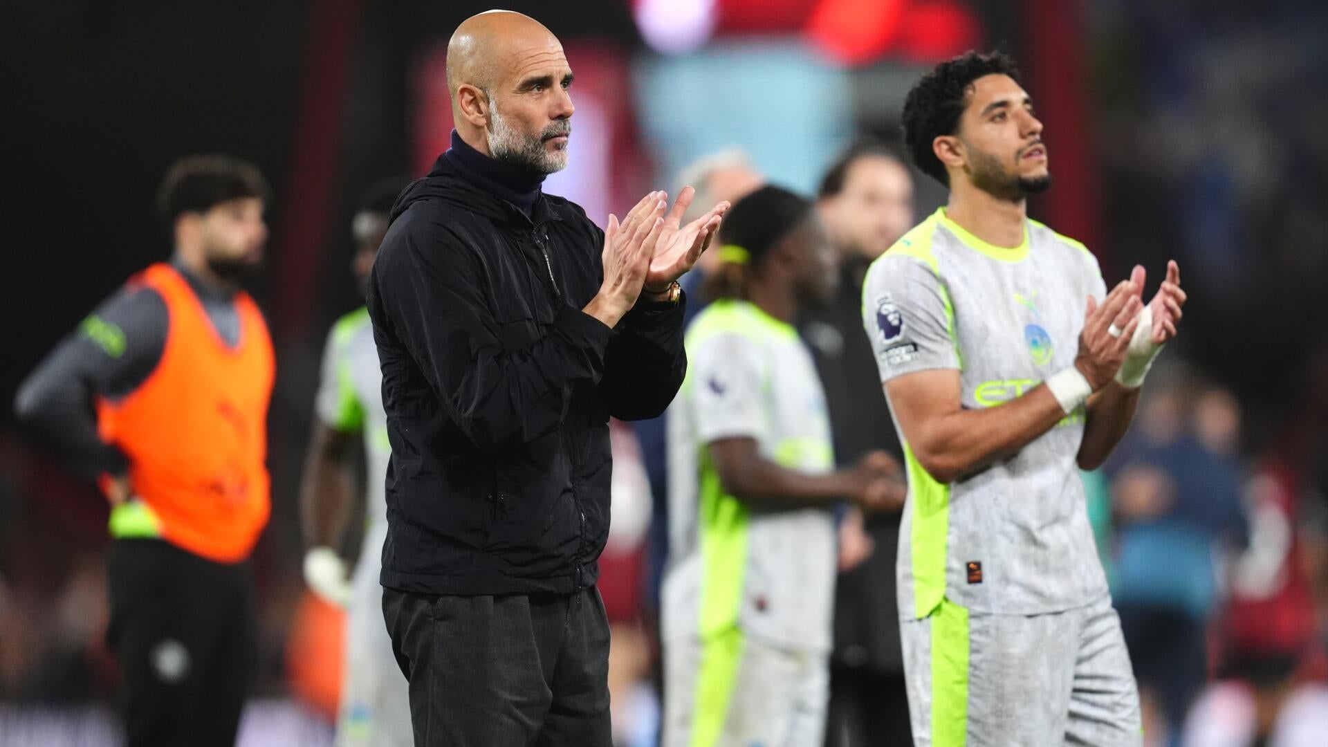 Manchester City players at the Etihad Stadium as John Stones departs for Inter Milan on a free transfer