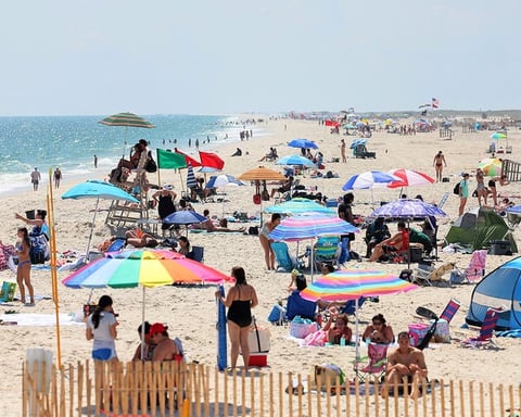 Jones Beach State Park on Long Island where a swimmer was bitten by a sand tiger shark on the Fourth of July weekend 2026