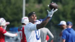 Josh Allen throwing during Buffalo Bills 2026 training camp at St. John Fisher University