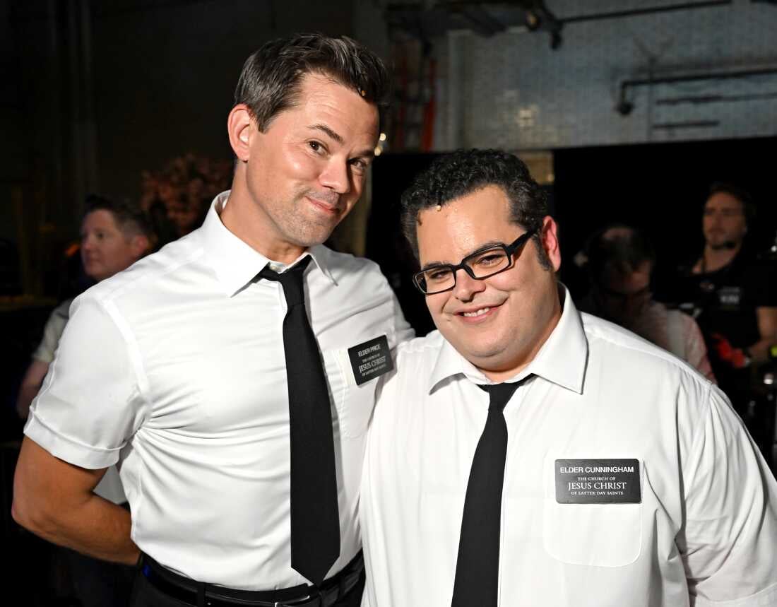Josh Gad performing at the 2026 Tony Awards with Andrew Rannells at Radio City Music Hall