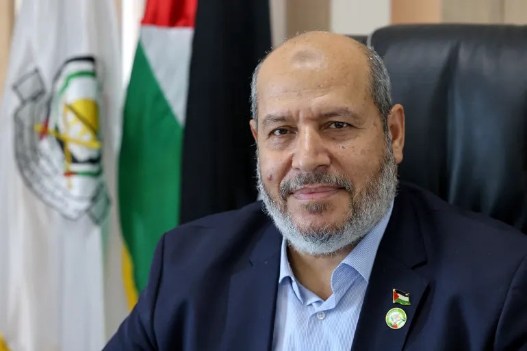 Hamas political chief Khalil al-Hayya delivers his inaugural address as movement leader