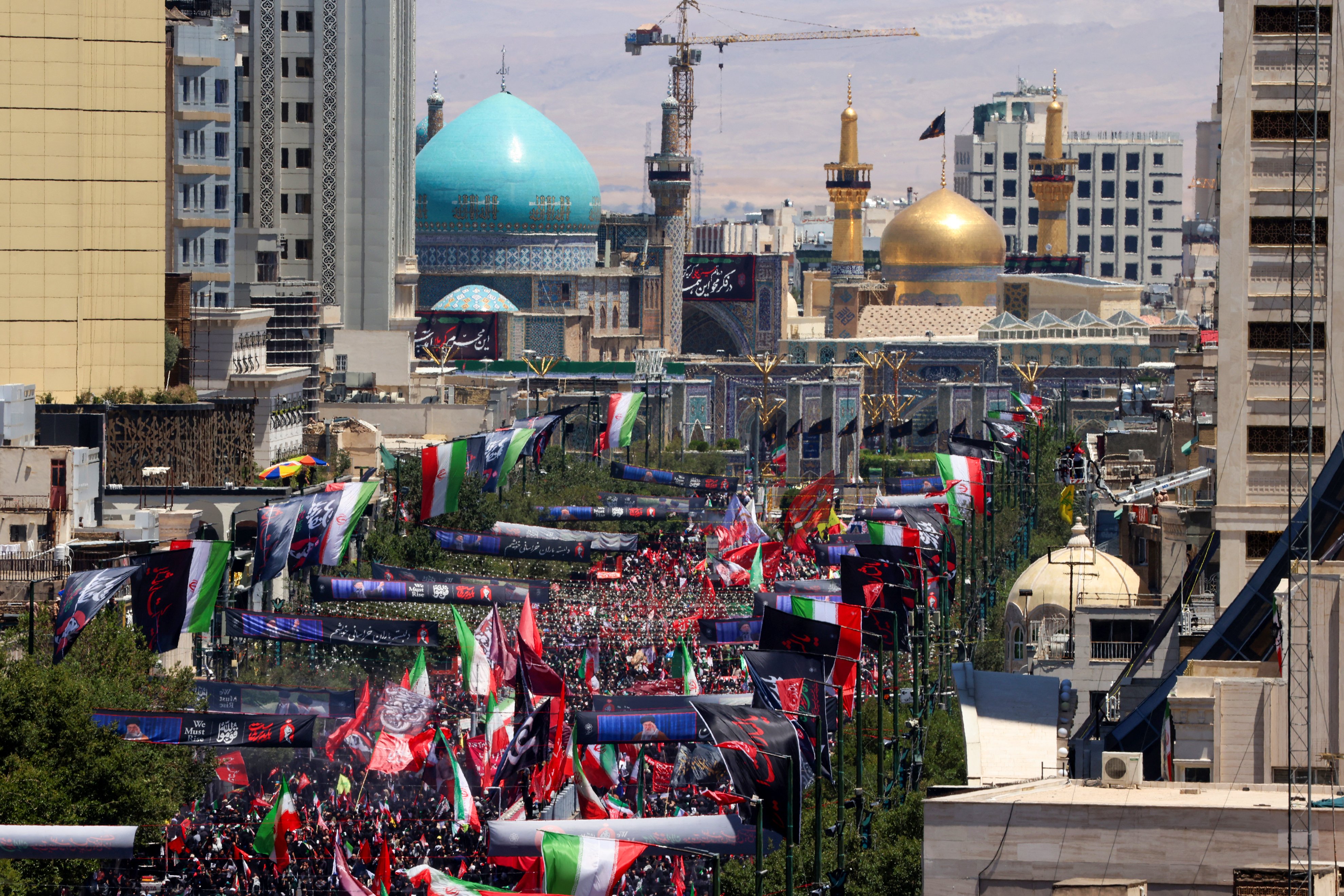 Millions of mourners fill the streets of Mashhad for the burial of Supreme Leader Khamenei