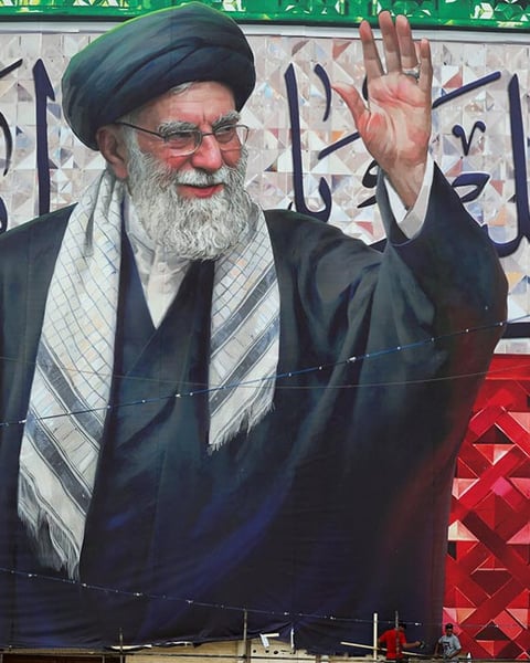 Mourners and foreign dignitaries at Ali Khamenei state funeral Tehran Iran July 2026