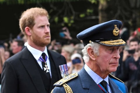 King Charles and Prince Harry pictured together at Highgrove estate
