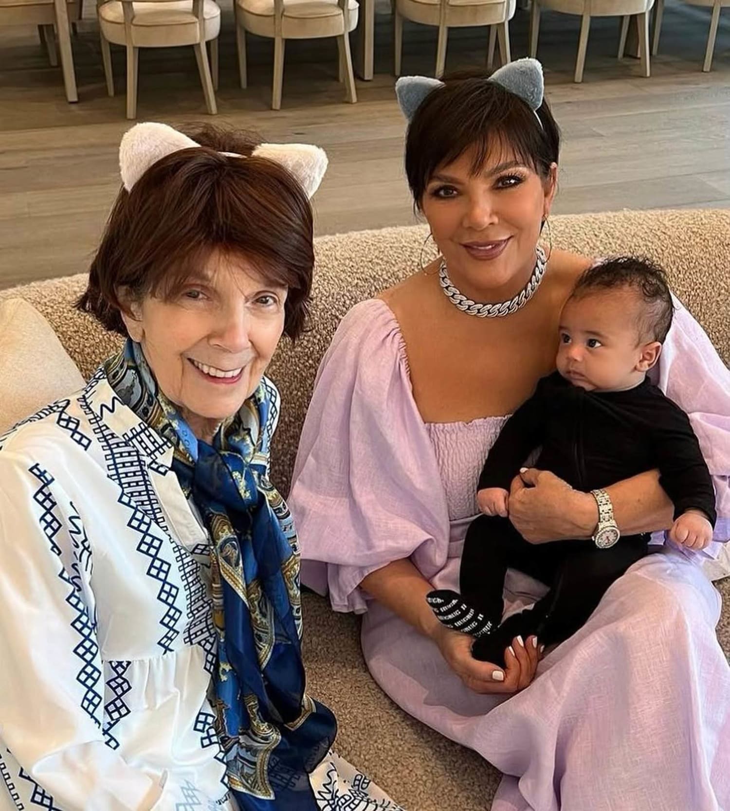 Kris Jenner with her mother MJ Shannon at a family event