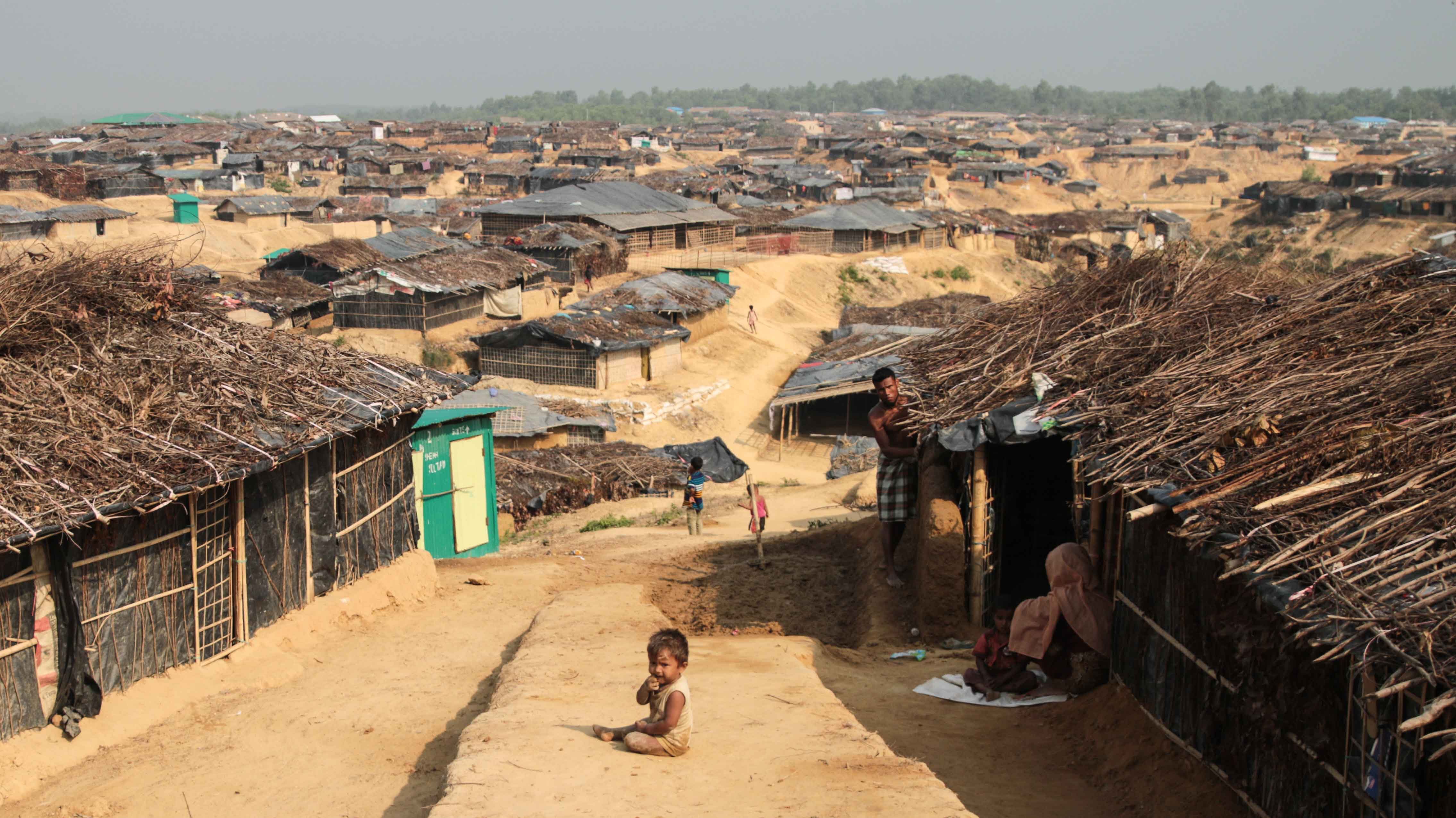 Aerial view of Kutupalong refugee camp in Cox's Bazar, one of the world's largest Rohingya refugee settlements