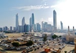 Kuwait City skyline with modern towers along the Arabian Gulf