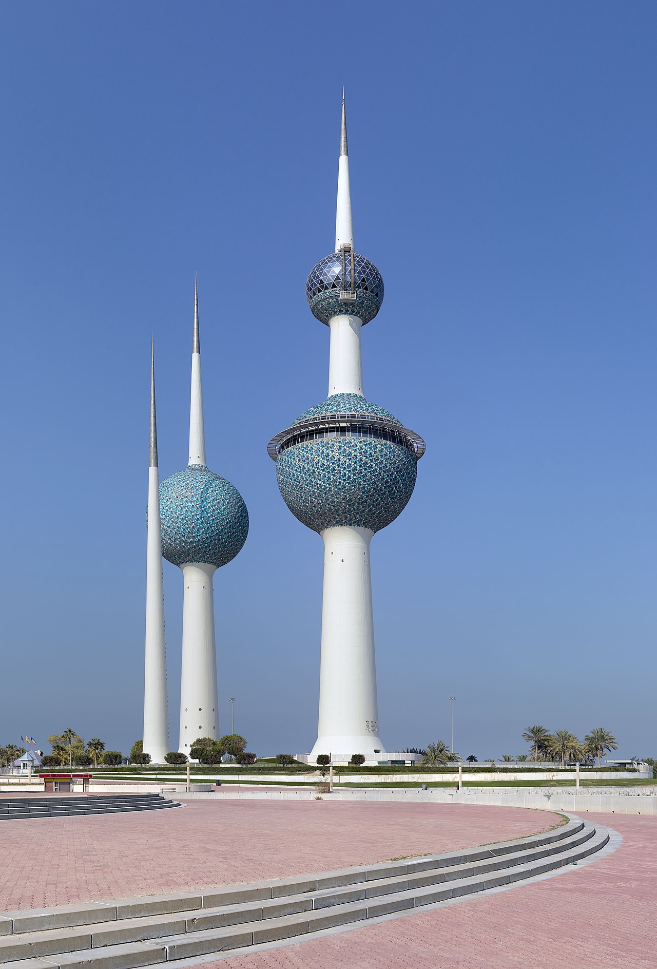 Kuwait Towers landmark on the Arabian Gulf waterfront in Kuwait City