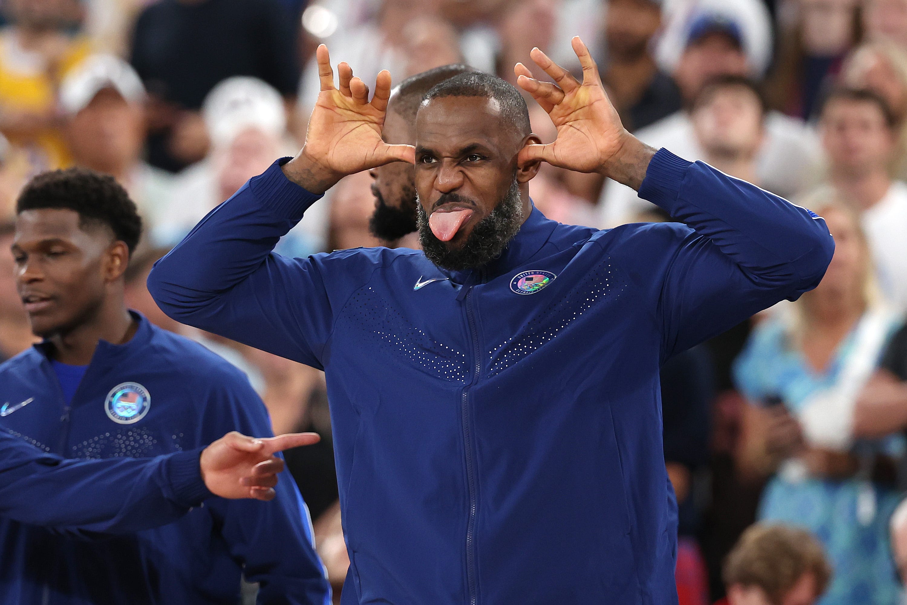 LeBron James representing Team USA at the Paris 2024 Olympics before his 76ers signing