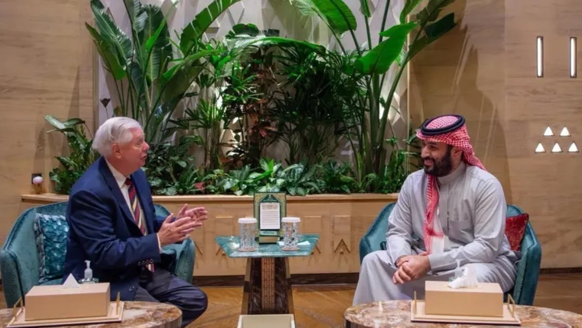 US Senator Lindsey Graham meets Saudi Crown Prince Mohammed bin Salman in Riyadh in February 2026