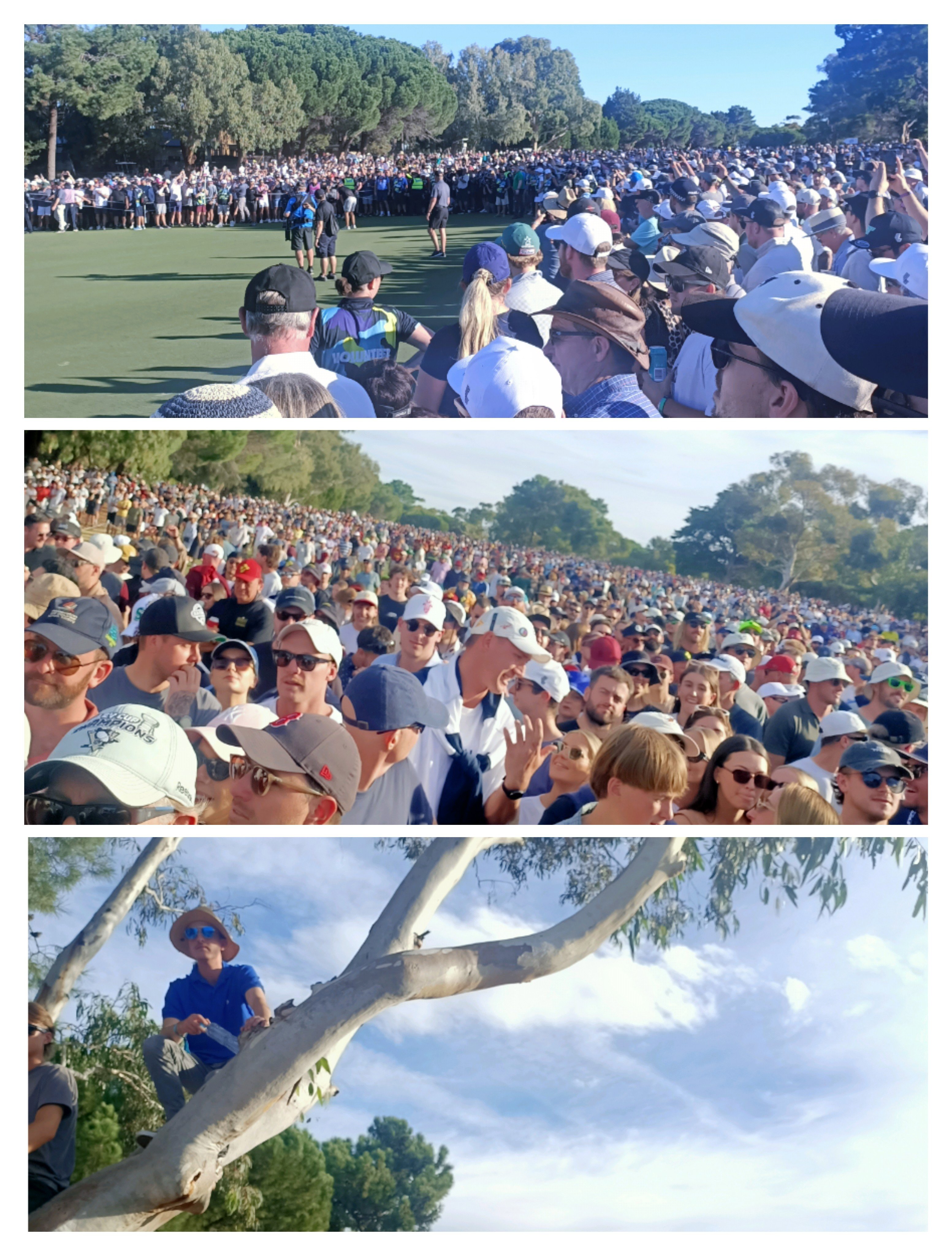 Large crowds of spectators at a LIV Golf event in Adelaide, Australia