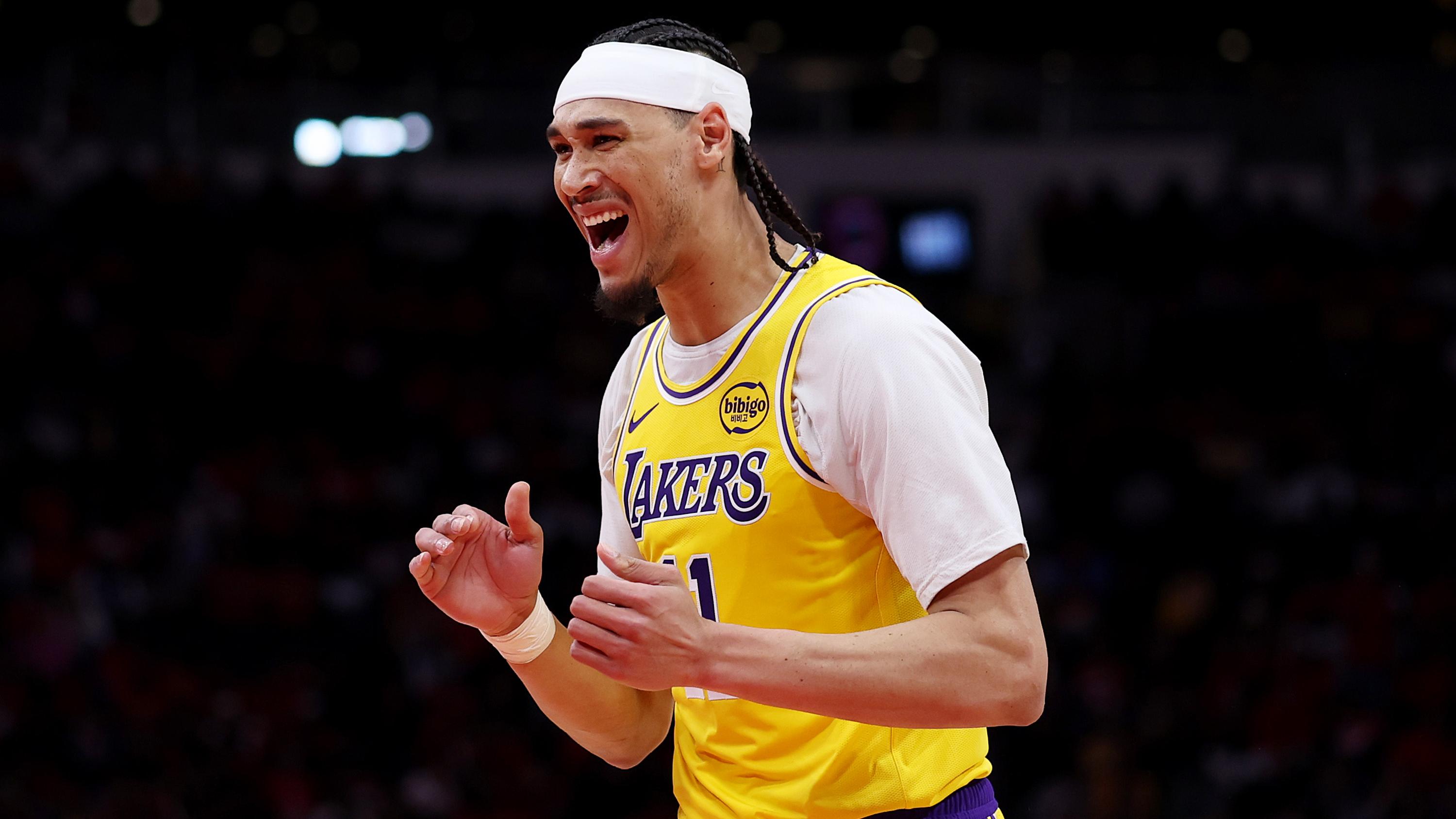 Los Angeles Lakers players during the 2026 NBA Playoffs against the Houston Rockets