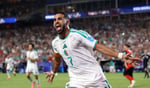 Riyad Mahrez of Algeria in action against Austria during the FIFA World Cup 2026 Group J match in Kansas City