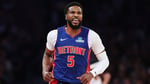 Malik Beasley of the Detroit Pistons in action during NBA playoff game