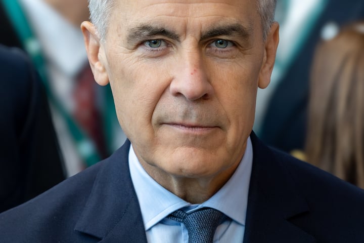 Canadian Prime Minister Mark Carney at a public event, who visited Saudi Arabia in July 2026 for the first Canadian PM trip to the kingdom in 26 years