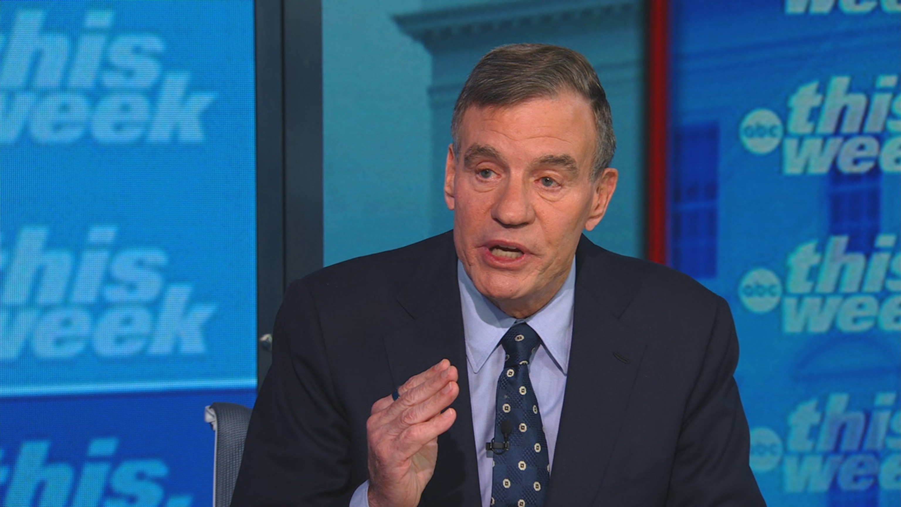 Senator Mark Warner speaking at the Senate Intelligence Committee hearing on Jay Clayton's DNI nomination