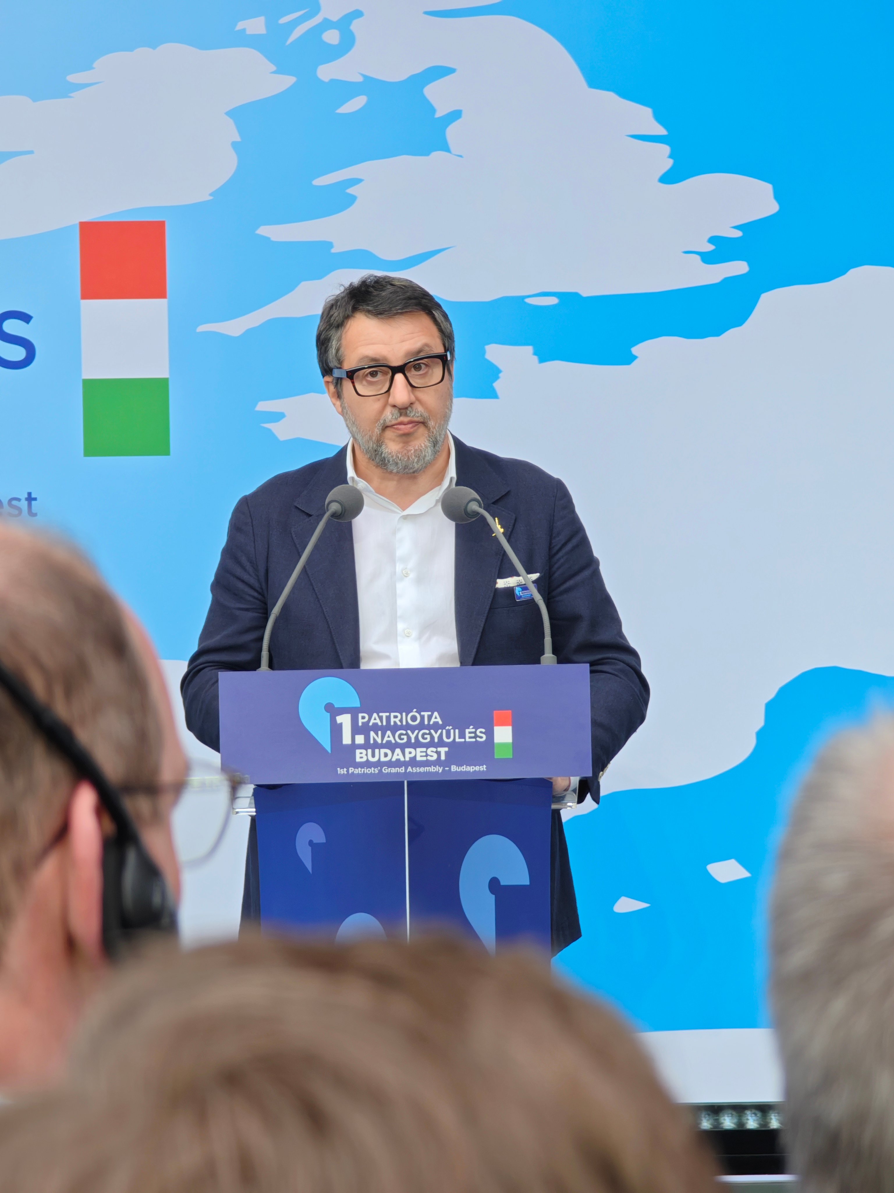 Matteo Salvini speaking at the 1st Patriots Grand Assembly in Budapest, March 2026