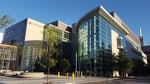 The Michael DeGroote Centre for Learning building at McMaster University, home to the health sciences faculty